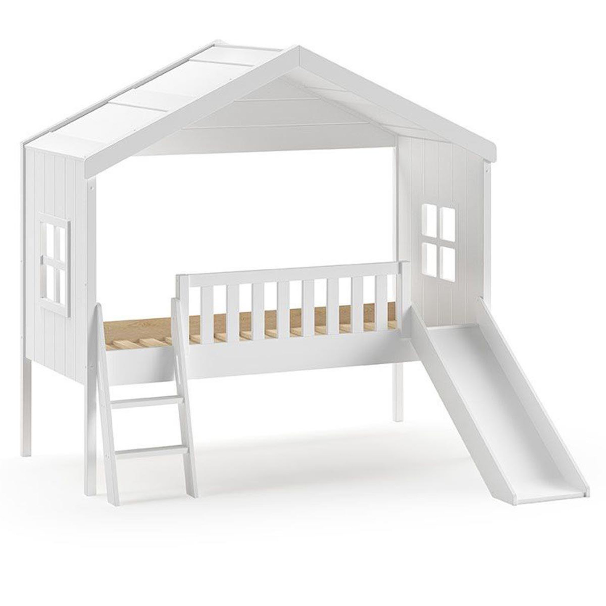 Paris Prix Lit cabane & toboggan enfant  housebed  90x200cm blanc