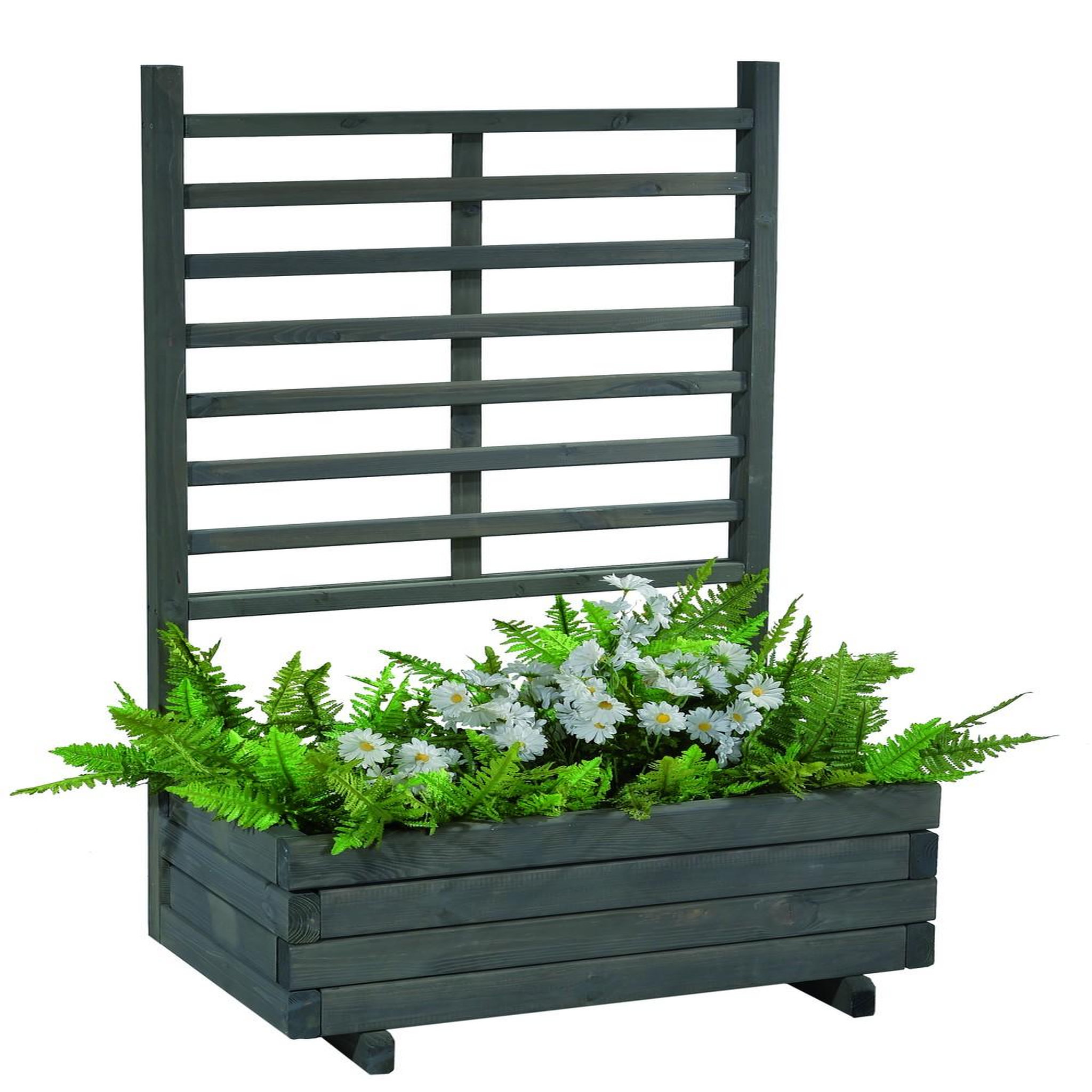 CENTRALE BRICO Jardinière avec treillis  gmunden  - l 136 cm x h 136 cm gris vintage