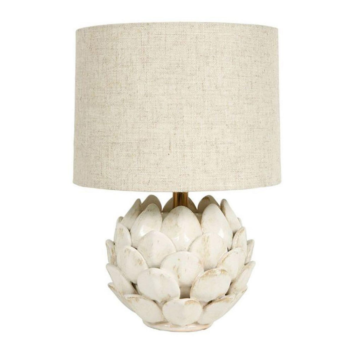 OSTARIA Lampe pétales céramique lin beige