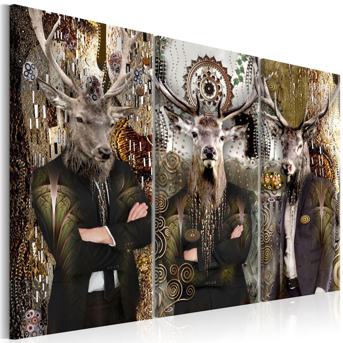 Paris Prix Tableau Imprimé 3 Panneaux  Animal Trio Brown