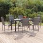Voir la diapositive 1 : VIDAXL Ensemble a manger de jardin 7 pcs Gris Resine tressee