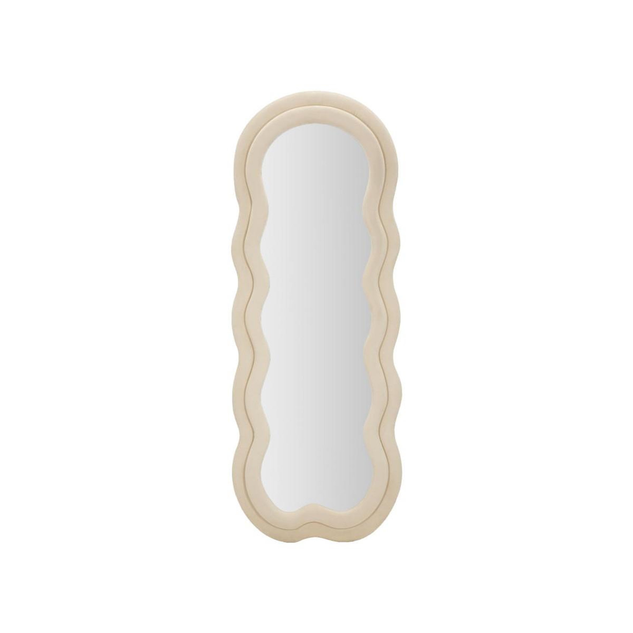 Paris Prix Miroir Mural en Velours  Wavy  160cm Crème