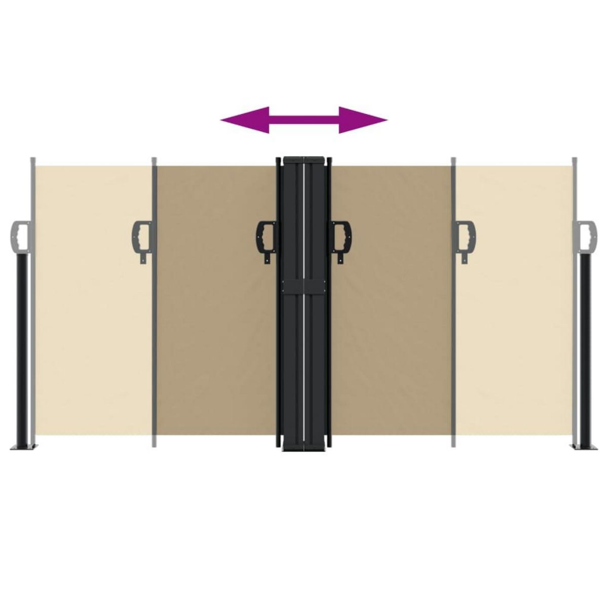 VIDAXL Auvent lateral retractable beige 120x600 cm