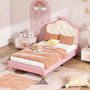 Voir la diapositive 2 : MERAX Lit simple enfant rembourré 90x200cm pu coloris rose led