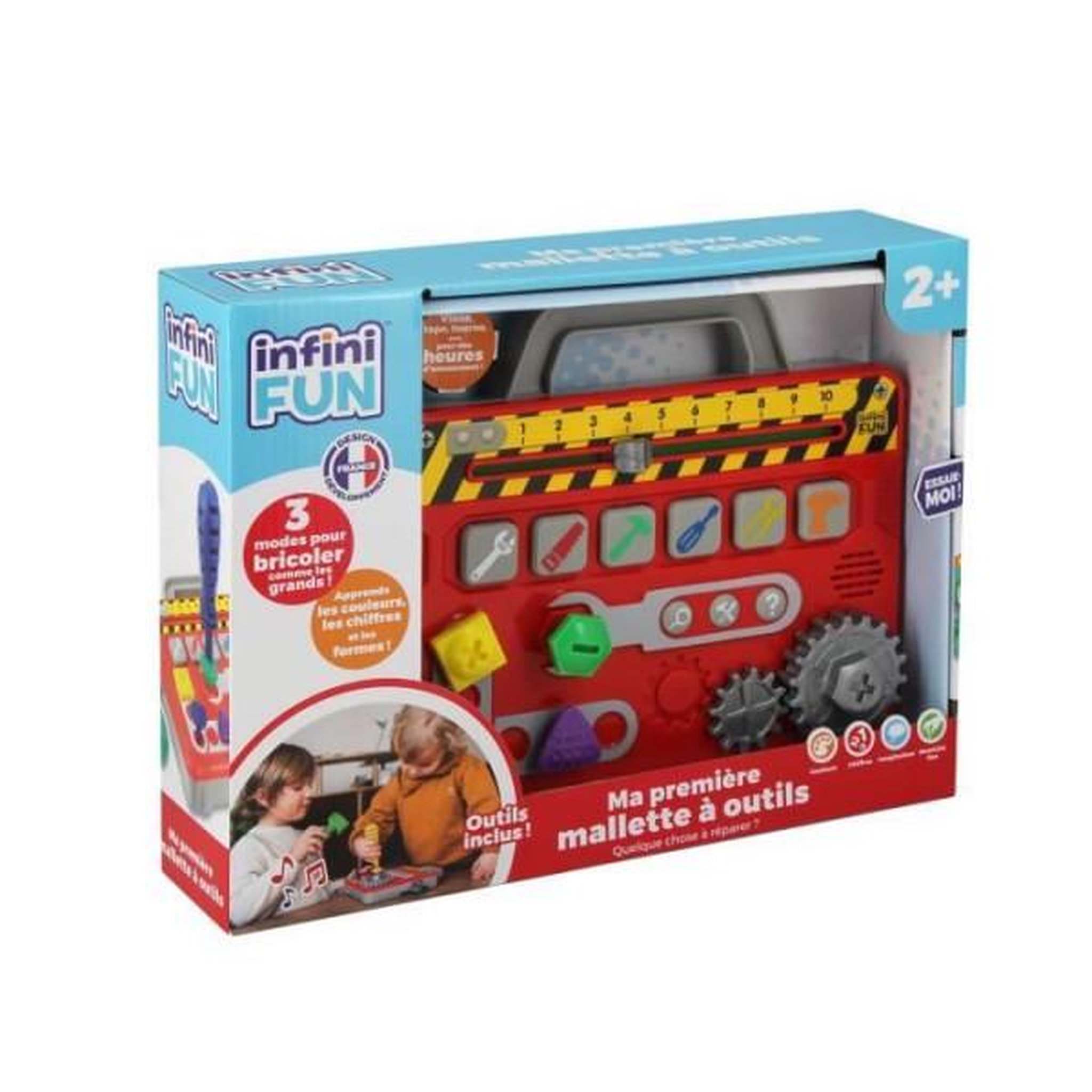 Voir la diapositive 2 : MARKET24 Mallette a Outils - KD - Ma Premiere Mallette a Outils - 6 activités et 3 modes de jeux pour s'amuser en sécurité