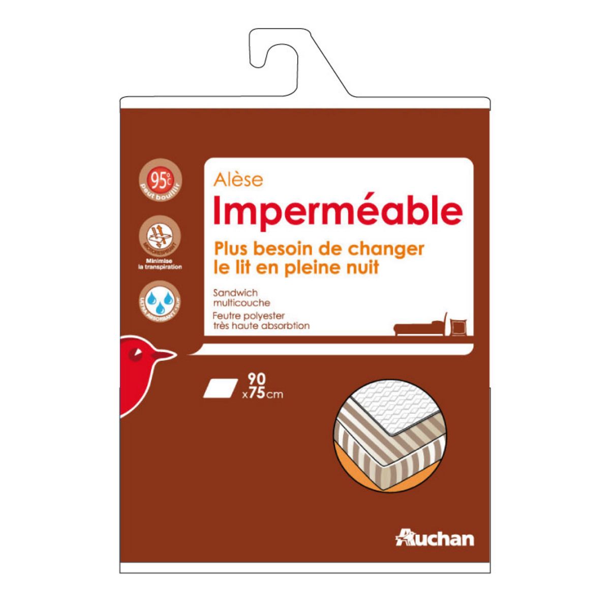 AUCHAN Alèse imperméable BIEN AU SEC