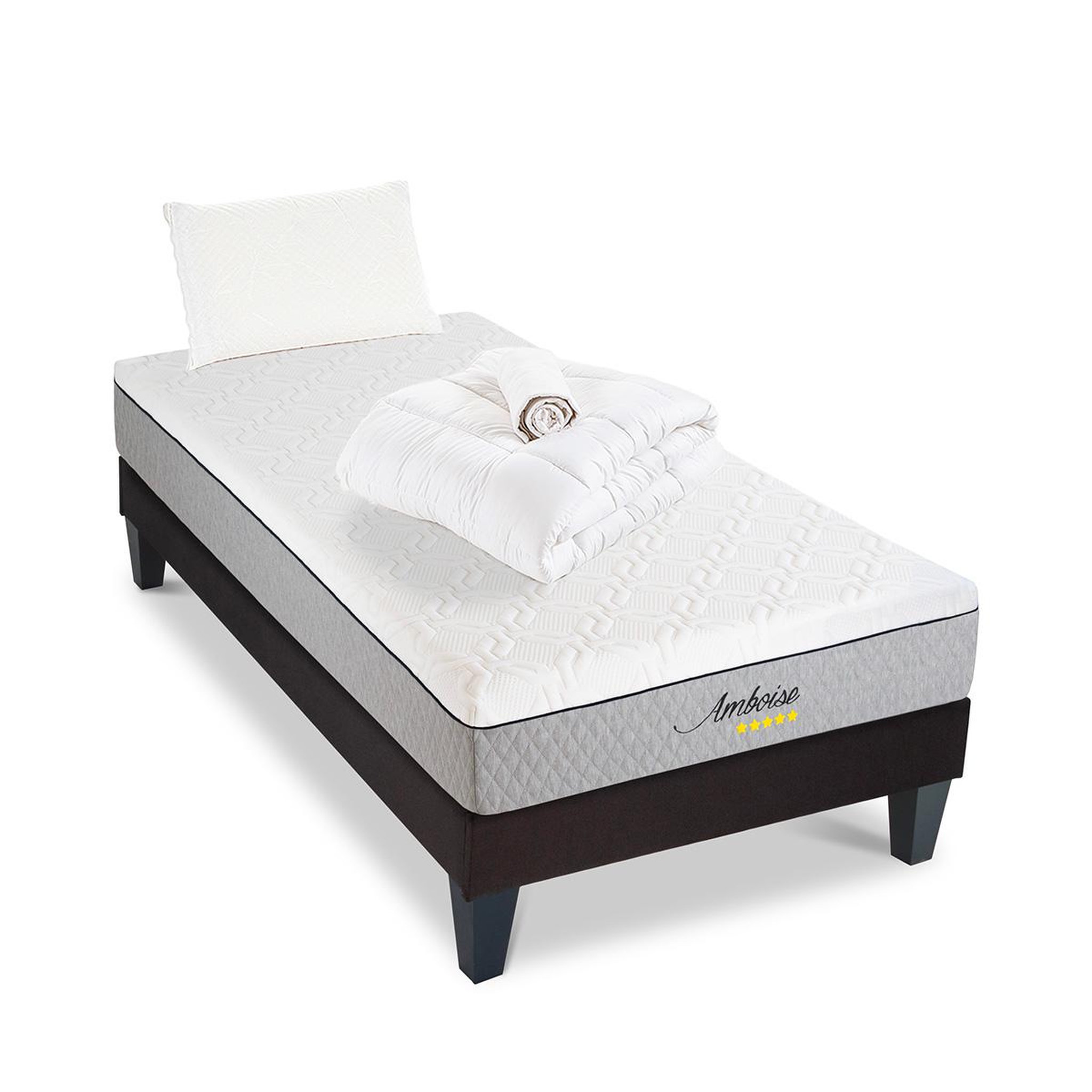 Voir la diapositive 5 : BELLECOUR Bellecour literie | pack prêt à dormir amboise | matelas mémoire de forme + sommier + accessoires