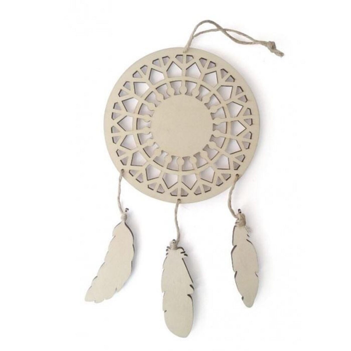 Graine créative Attrape-rêves à customiser en bois - Plumes 12,5 x 23,5 cm