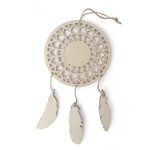 Graine créative Attrape-rêves à customiser en bois - Plumes 12,5 x 23,5 cm