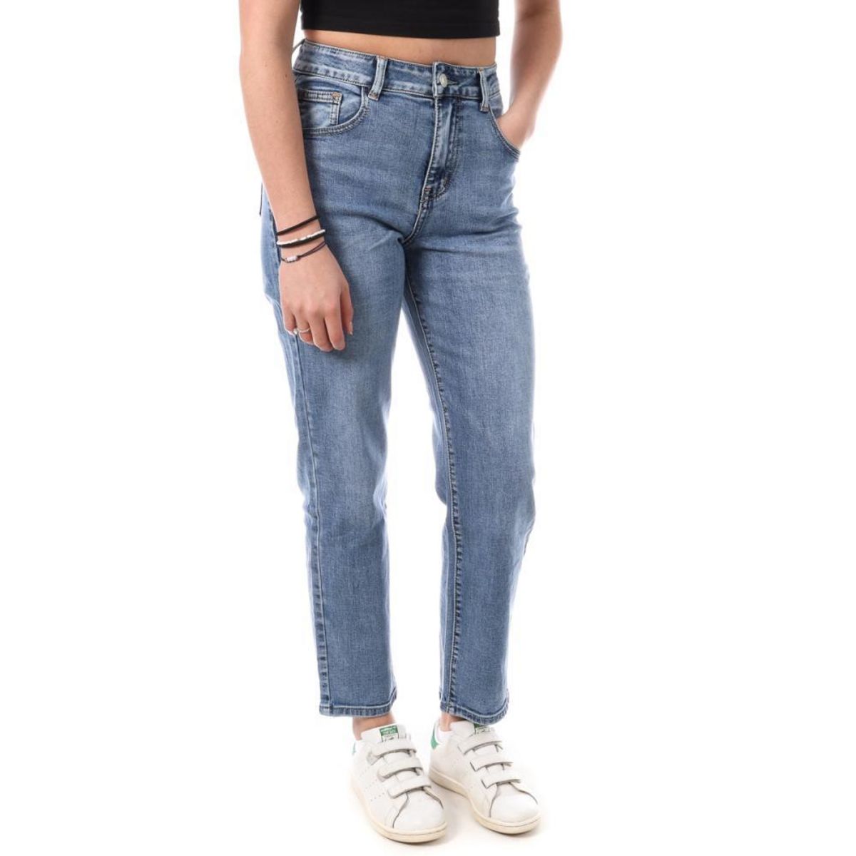MONDAY PREMIUM Jean Mom  Femme Monday Premium Bleach