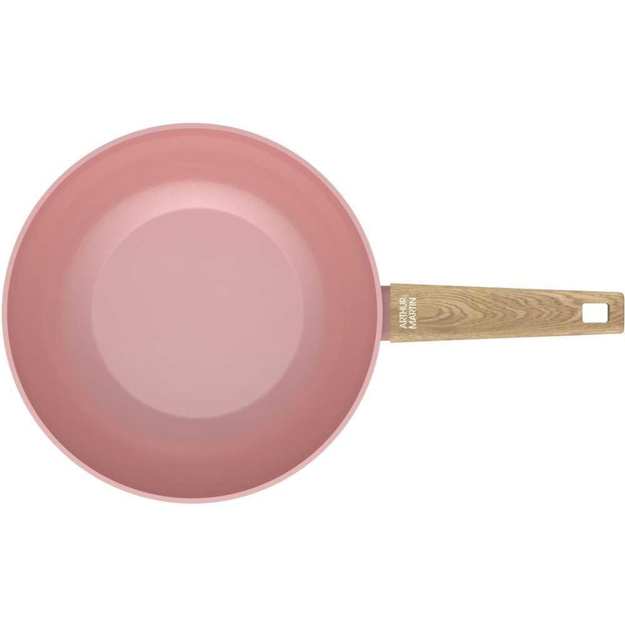 Voir la diapositive 4 : Arthur Martin Wok arthur martin am4944 28 cm rose à revêtement céramique antiadhésif, compatible induction