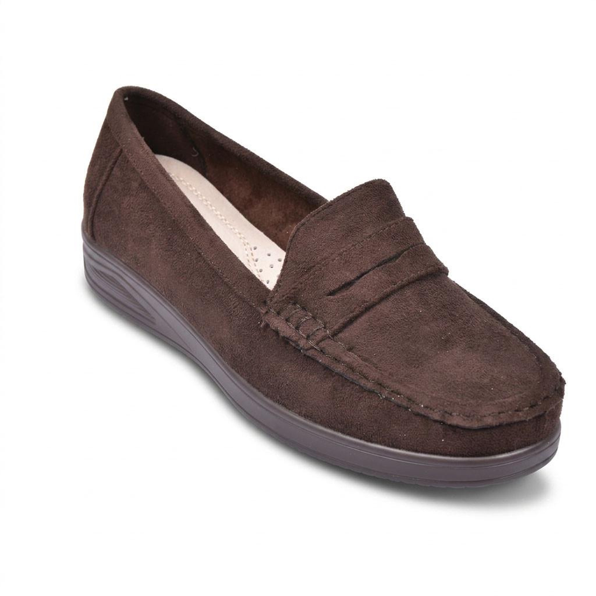 Voir la diapositive 1 : OZABI OZABI Mocassins Femme Penny Loafer Daim Confort