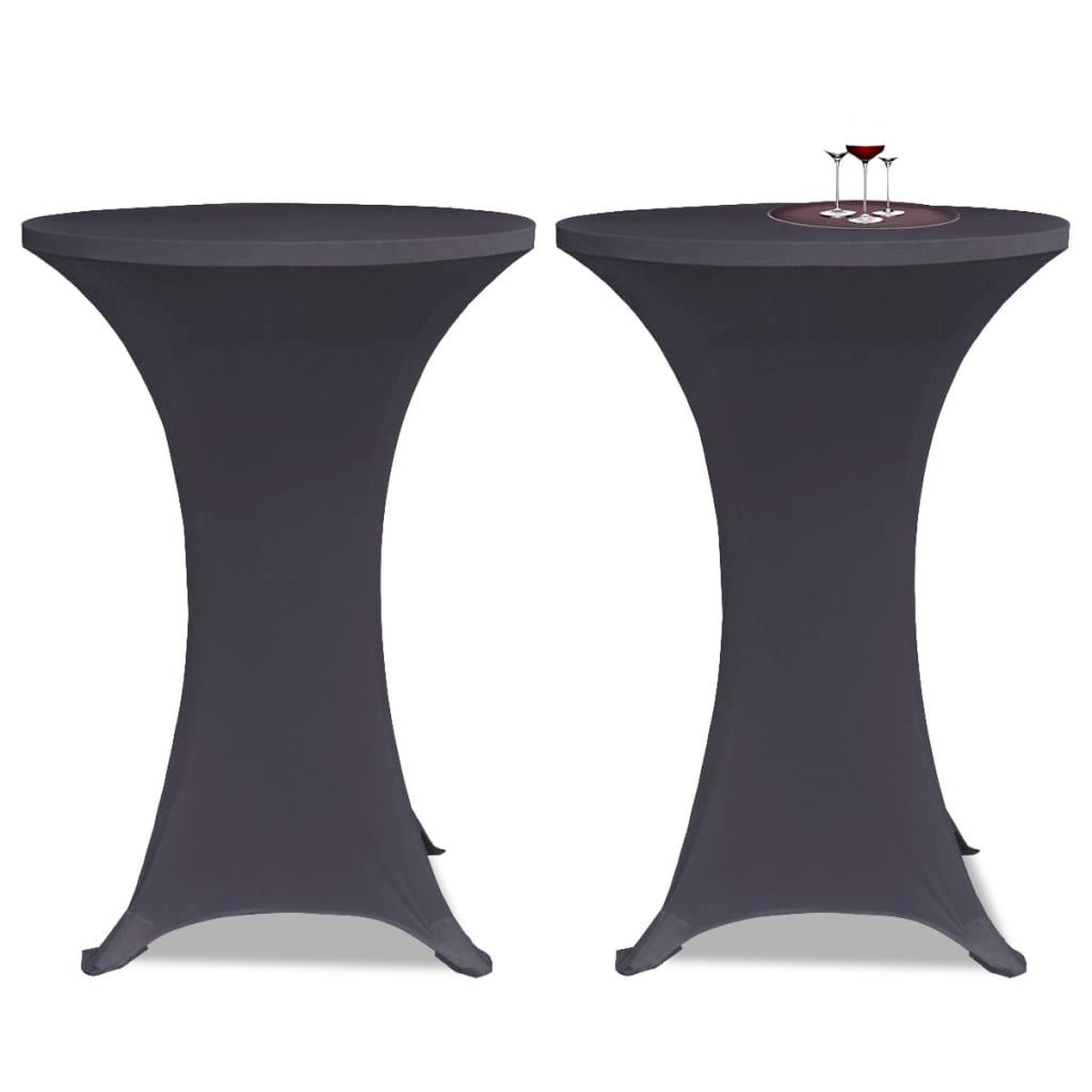 Voir la diapositive 1 : VIDAXL Housse de table extensible 80 cm 2 pcs Anthracite