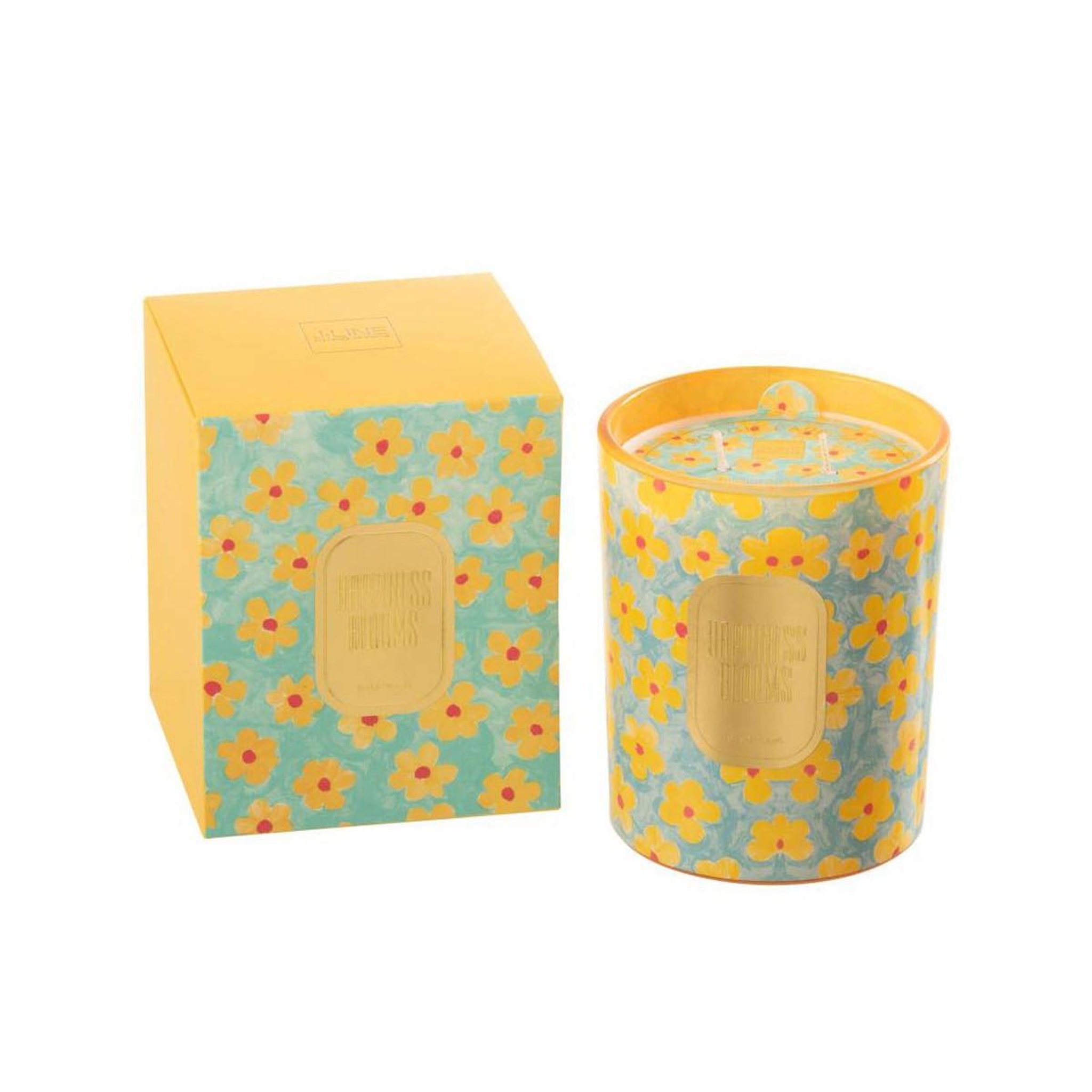 Voir la diapositive 2 : J-LINE Bougie parfumée  happiness blooms  13cm ylang ylang