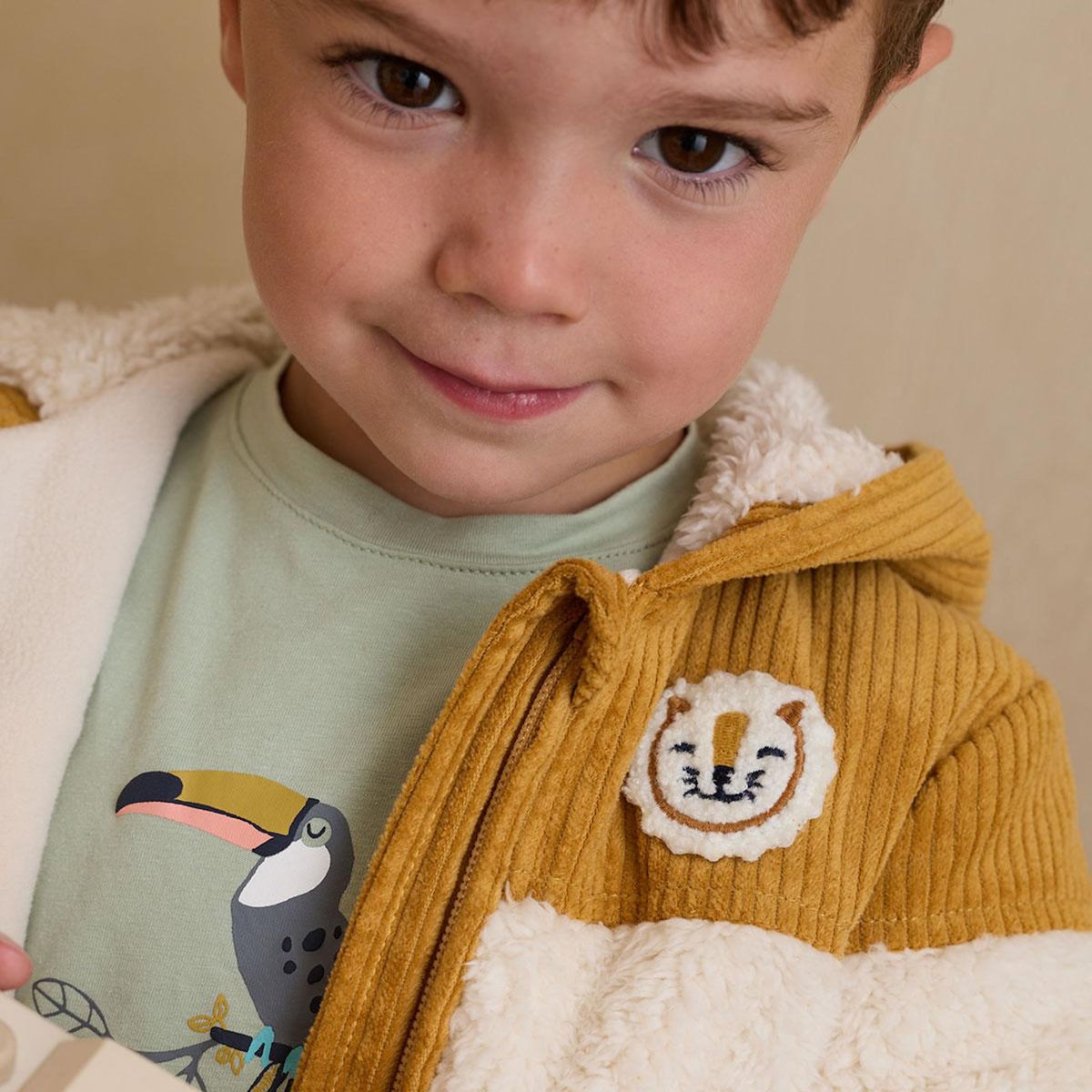 Petit Béguin Veste enfant intérieur polaire avec capuche Charly