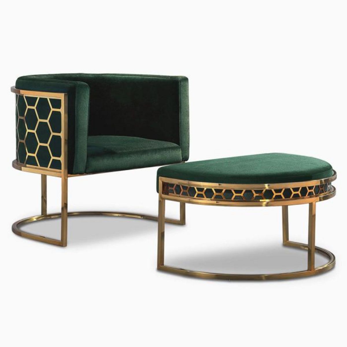 Paris Prix Fauteuil Arrondi Design  Neyho  75cm Vert