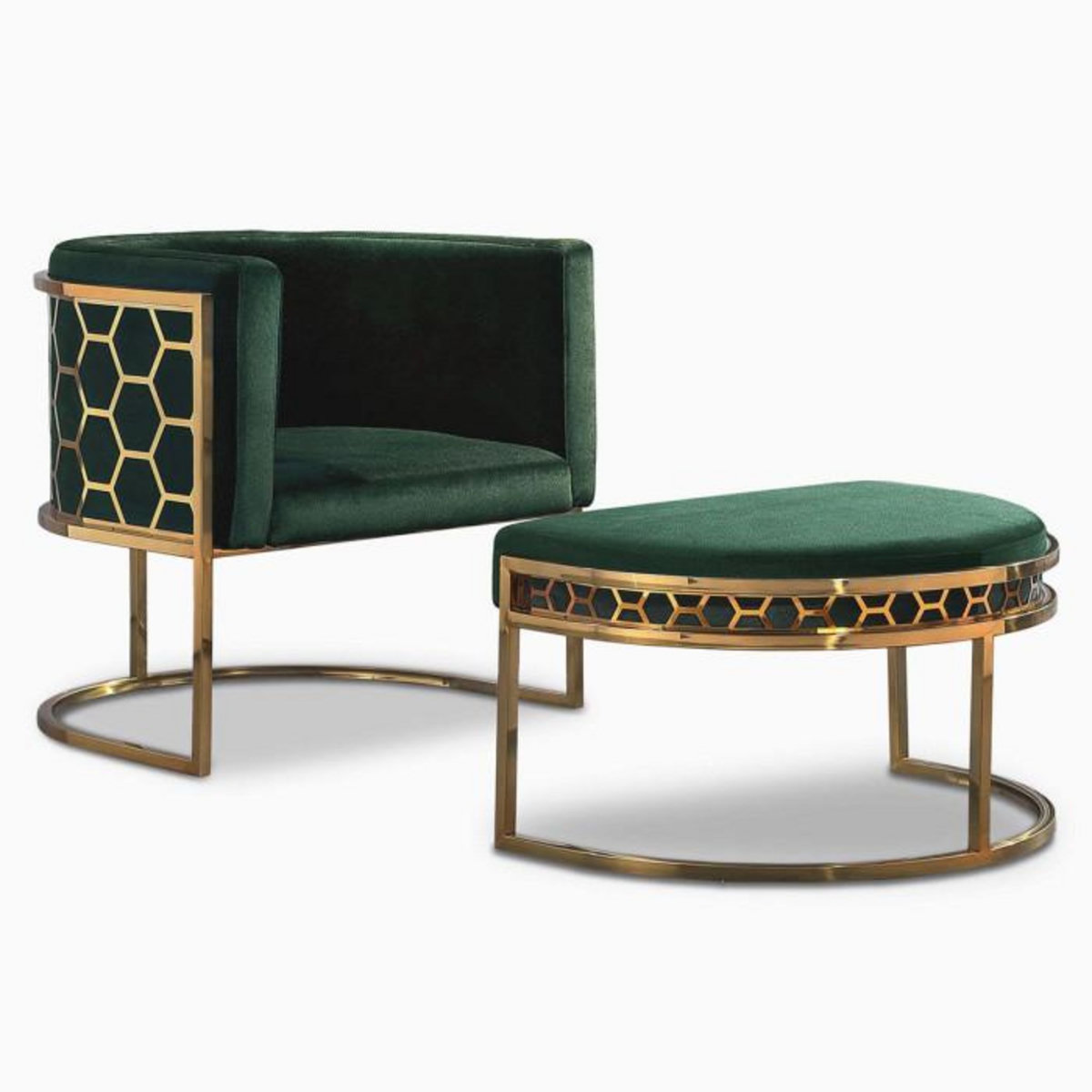 Paris Prix Fauteuil Arrondi Design  Neyho  75cm Vert