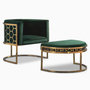 Voir la diapositive 6 : Paris Prix Fauteuil Arrondi Design  Neyho  75cm Vert