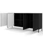 Voir la diapositive 2 : BEST MOBILIER Lara - buffet bas - pieds noirs - 200 cm