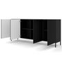 Voir la diapositive 2 : BEST MOBILIER Lara - buffet bas - pieds noirs - 200 cm