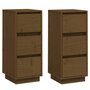 Voir la diapositive 2 : VIDAXL Buffets 2 pcs Marron miel 32x34x75 cm Bois massif de pin