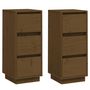 Voir la diapositive 2 : VIDAXL Buffets 2 pcs Marron miel 32x34x75 cm Bois massif de pin