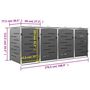 Voir la diapositive 6 : VIDAXL Abri pour quatre poubelles 276,5x77,5x112,5 cm Inox
