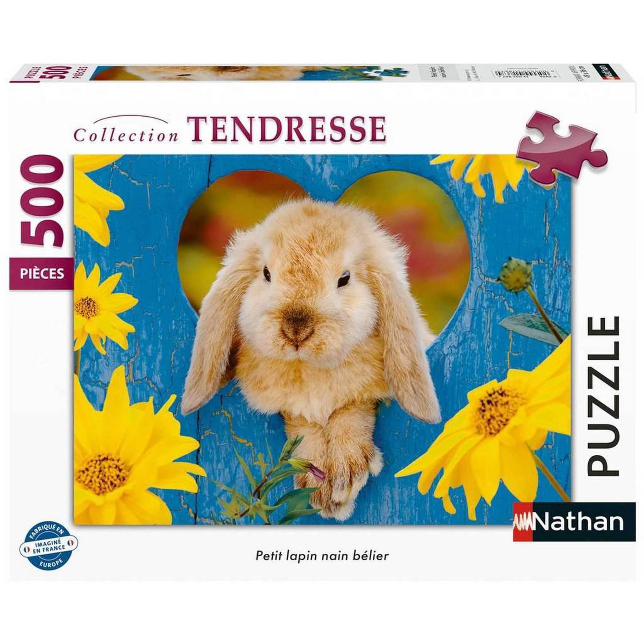 Voir la diapositive 2 : Nathan Puzzle 500 pièces : Petit lapin nain bélier