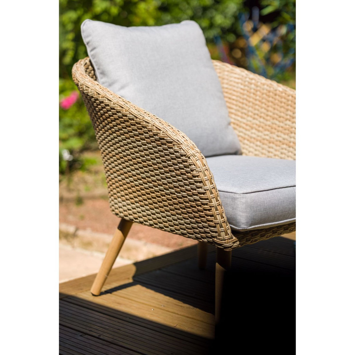 JARDILINE Salon bas de jardin - 4 places - Résine - Beige - KOH TAO