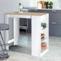 Voir la diapositive 2 : ID MARKET Table de bar BARTH 2 à 4 personnes bois blanc plateau façon hêtre