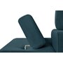 Canapé d'angle gauche convertible 5places tissu pieds bois noir  MARIUS 