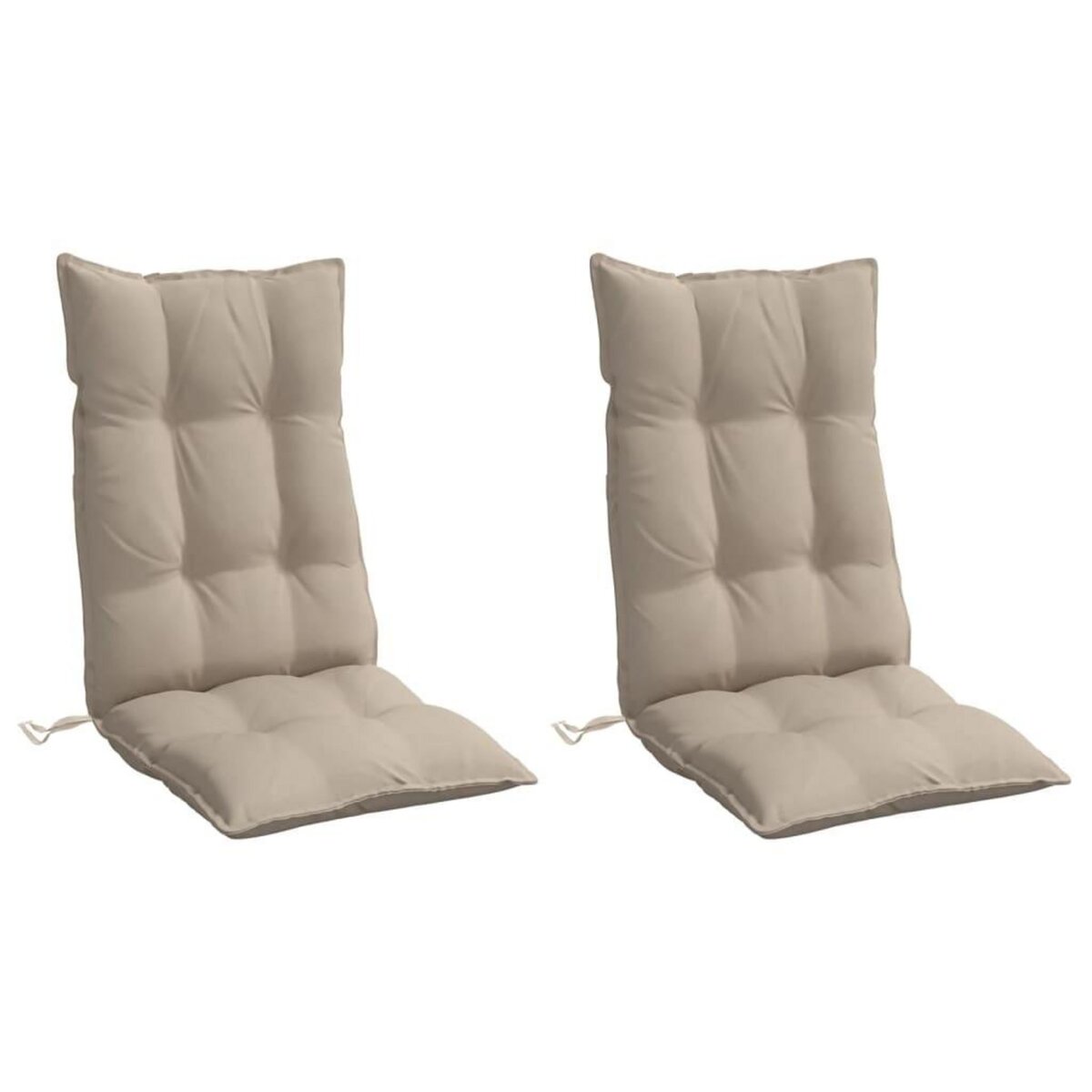 VIDAXL Coussins de chaise a dossier haut lot de 2 taupe tissu oxford
