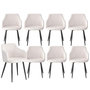 Voir la diapositive 1 : Paris Prix Lot de 8 Chaises Tissu Bouclette  Valeria  79cm Crème & Noir