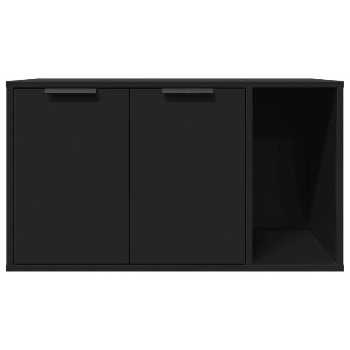 VIDAXL Meuble de bac a litiere pour chat noir bois d'ingenierie