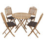 Voir la diapositive 1 : VIDAXL Ensemble a manger d'exterieur pliable 5pcs avec coussins Bambou
