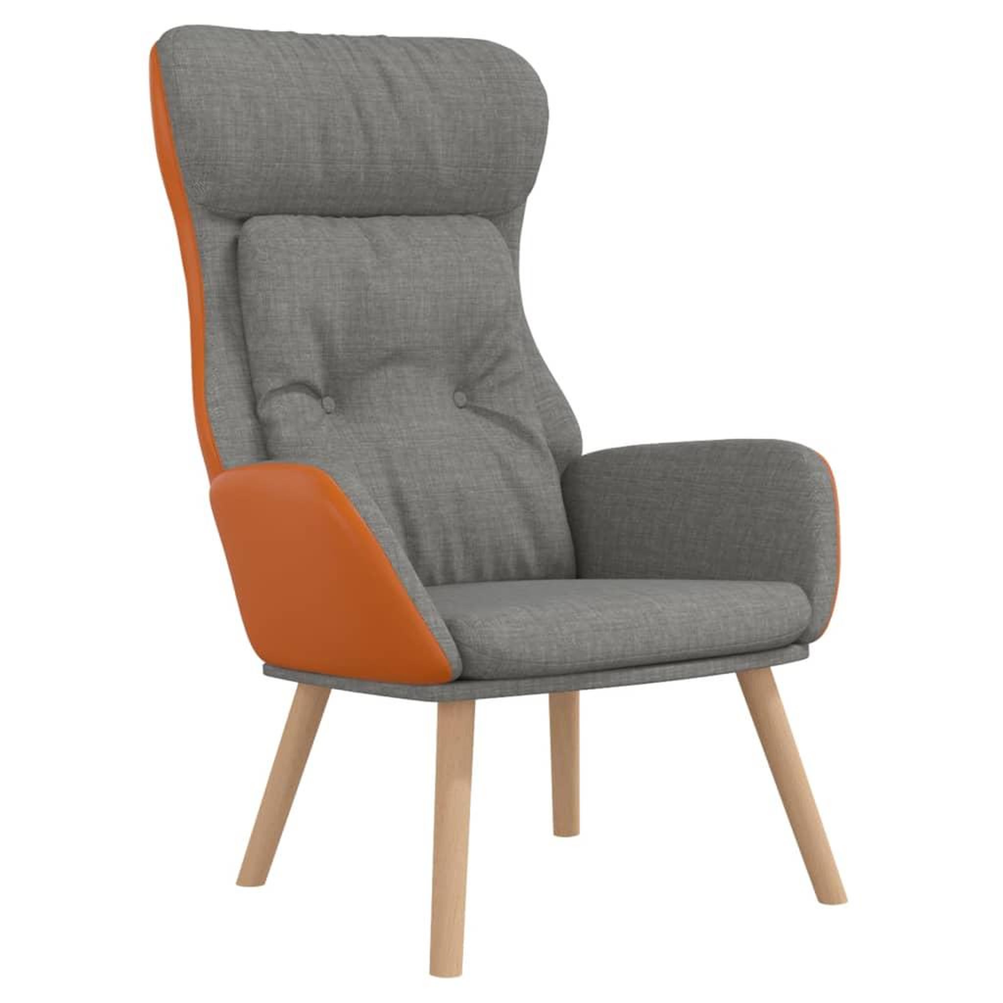 Voir la diapositive 2 : VIDAXL Chaise de relaxation Gris clair Tissu et PVC