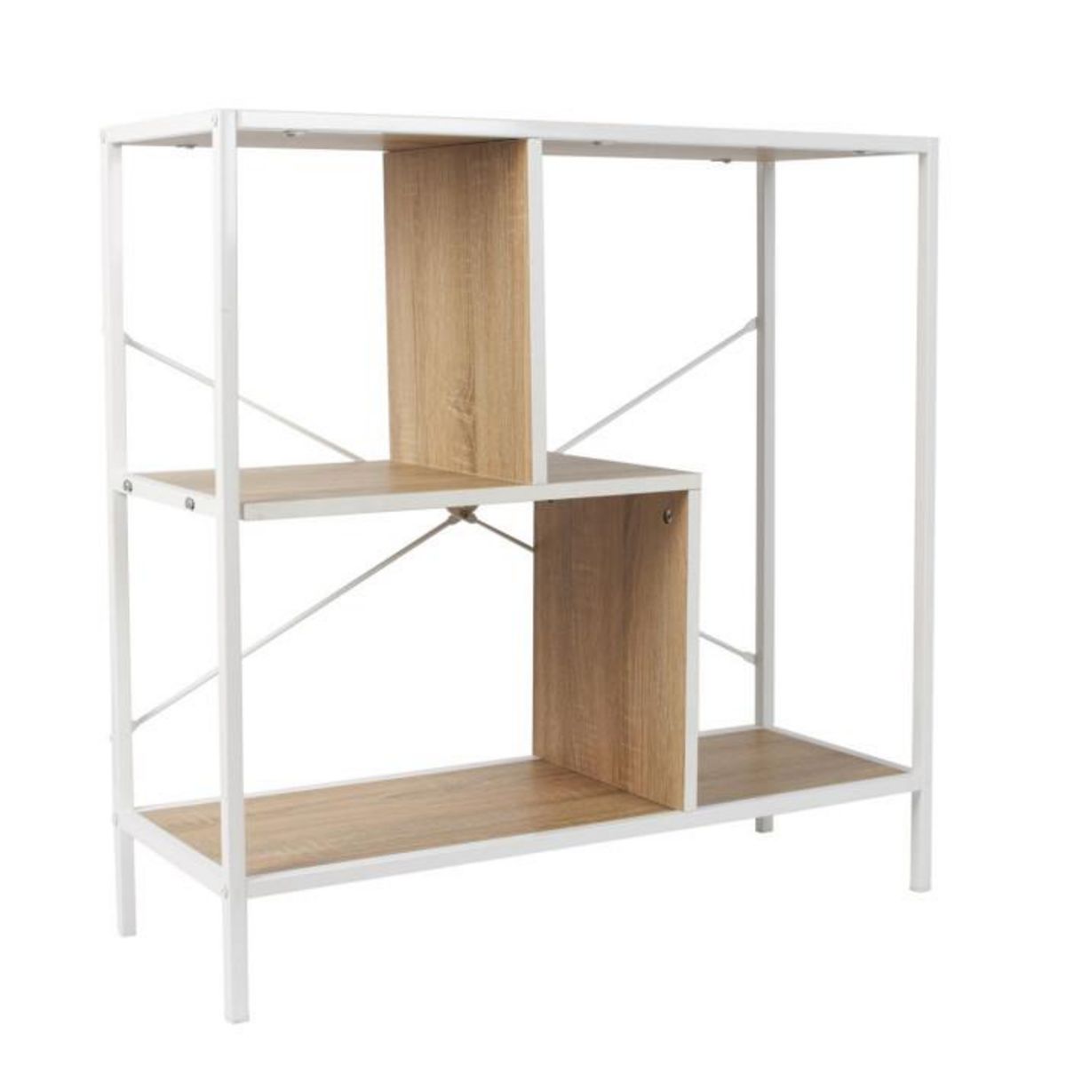 Paris Prix Étagère Design  Edison  80cm Naturel & Blanc