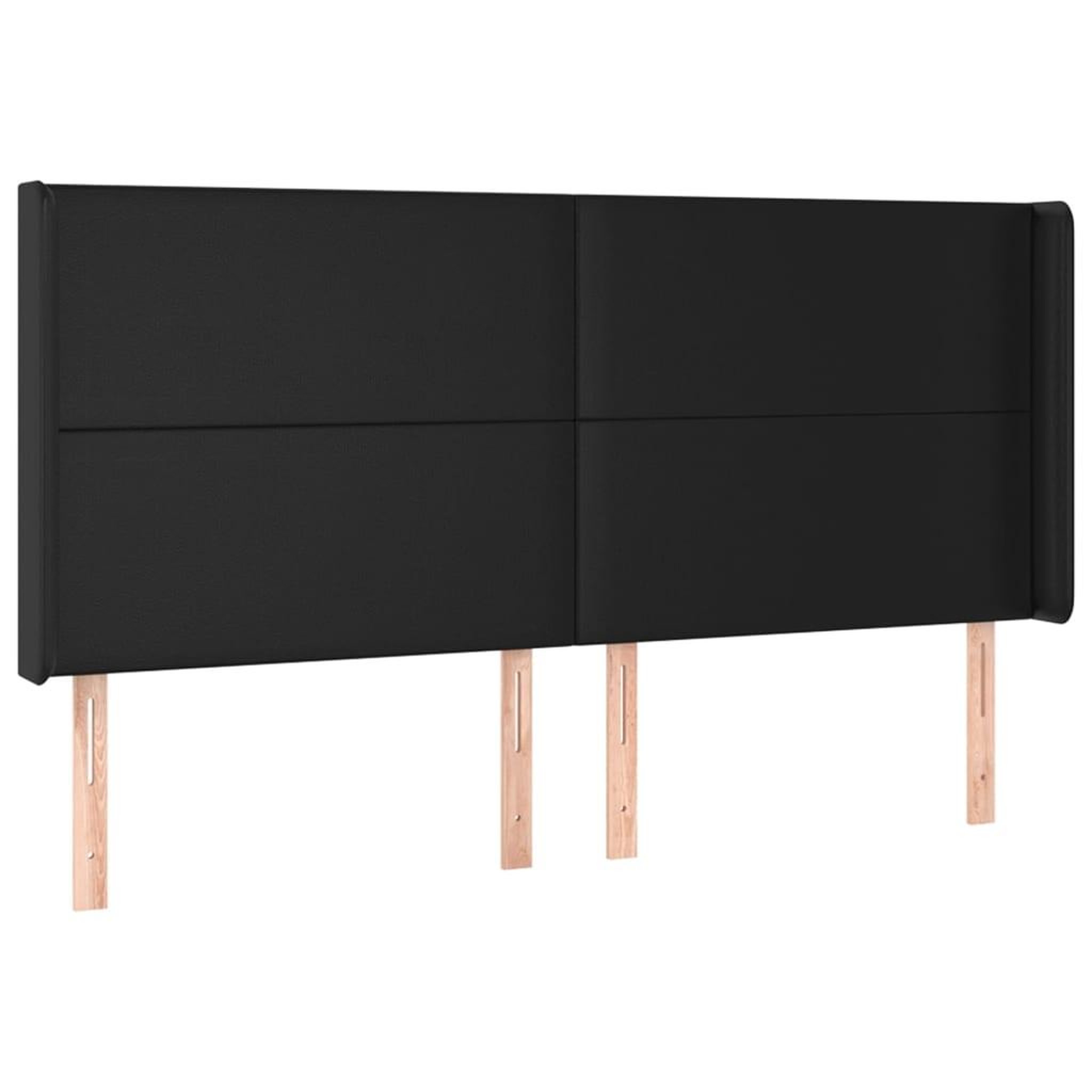 Voir la diapositive 2 : VIDAXL Tete de lit avec oreilles Noir 163x16x118/128 cm Similicuir