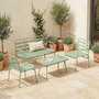 Voir la diapositive 6 : OUTSUNNY Salon de jardin style néo-rétro métal 4 places 4 pièces vert