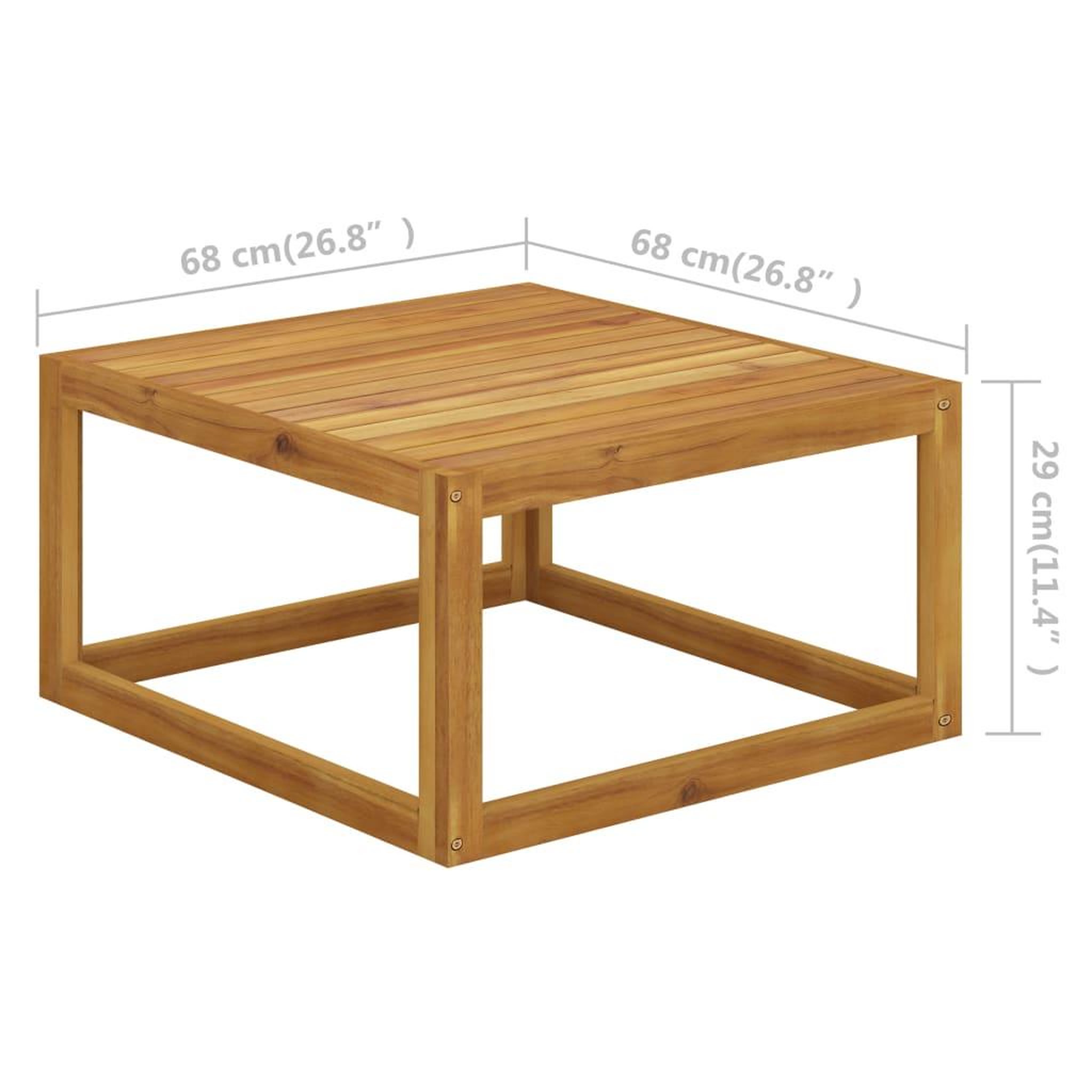 Voir la diapositive 6 : VIDAXL Table basse 68x68x29 cm Bois d'acacia solide