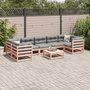 Voir la diapositive 3 : VIDAXL Salon de jardin 8 pcs avec coussins sapin douglas solide