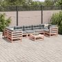 Voir la diapositive 3 : VIDAXL Salon de jardin 8 pcs avec coussins sapin douglas solide