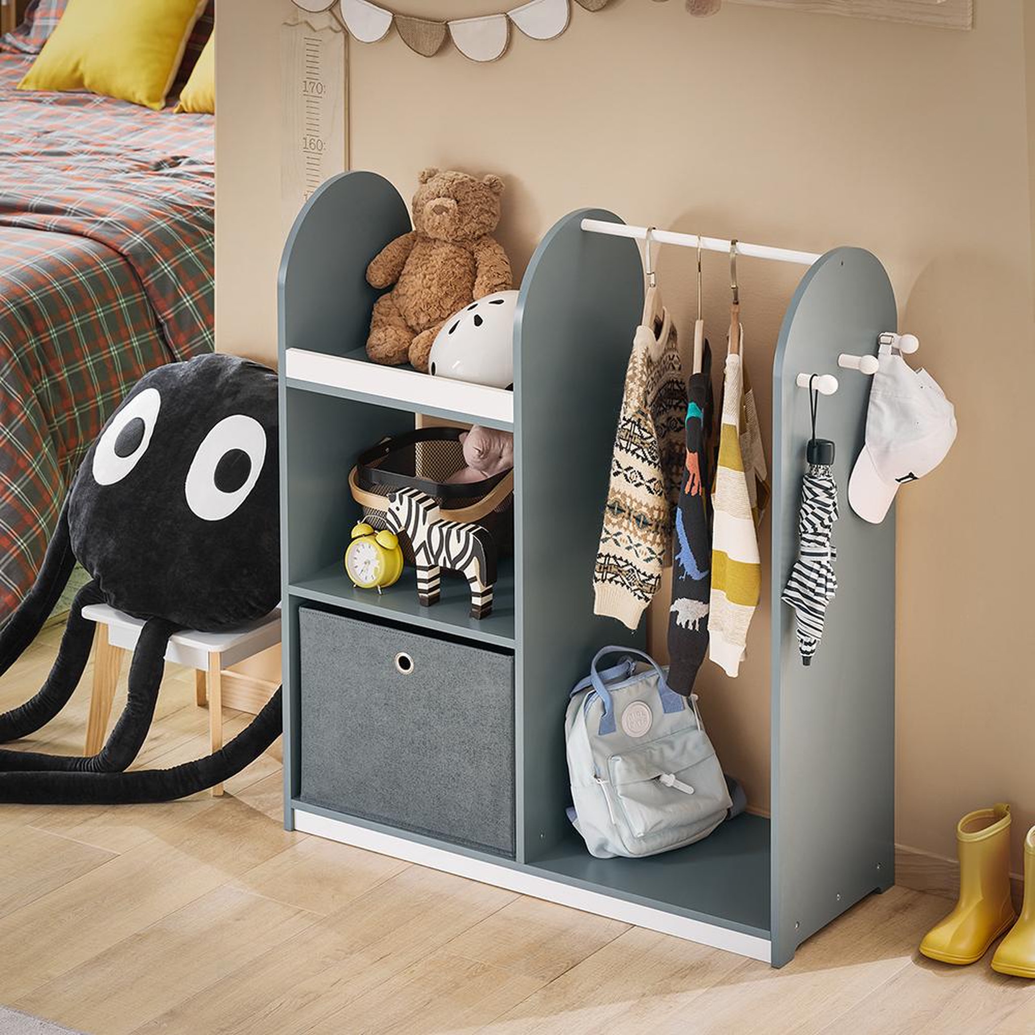 Voir la diapositive 5 : SOBUY SoBuy - Armoire Enfant à 2 étagères - Nordique - KMB40