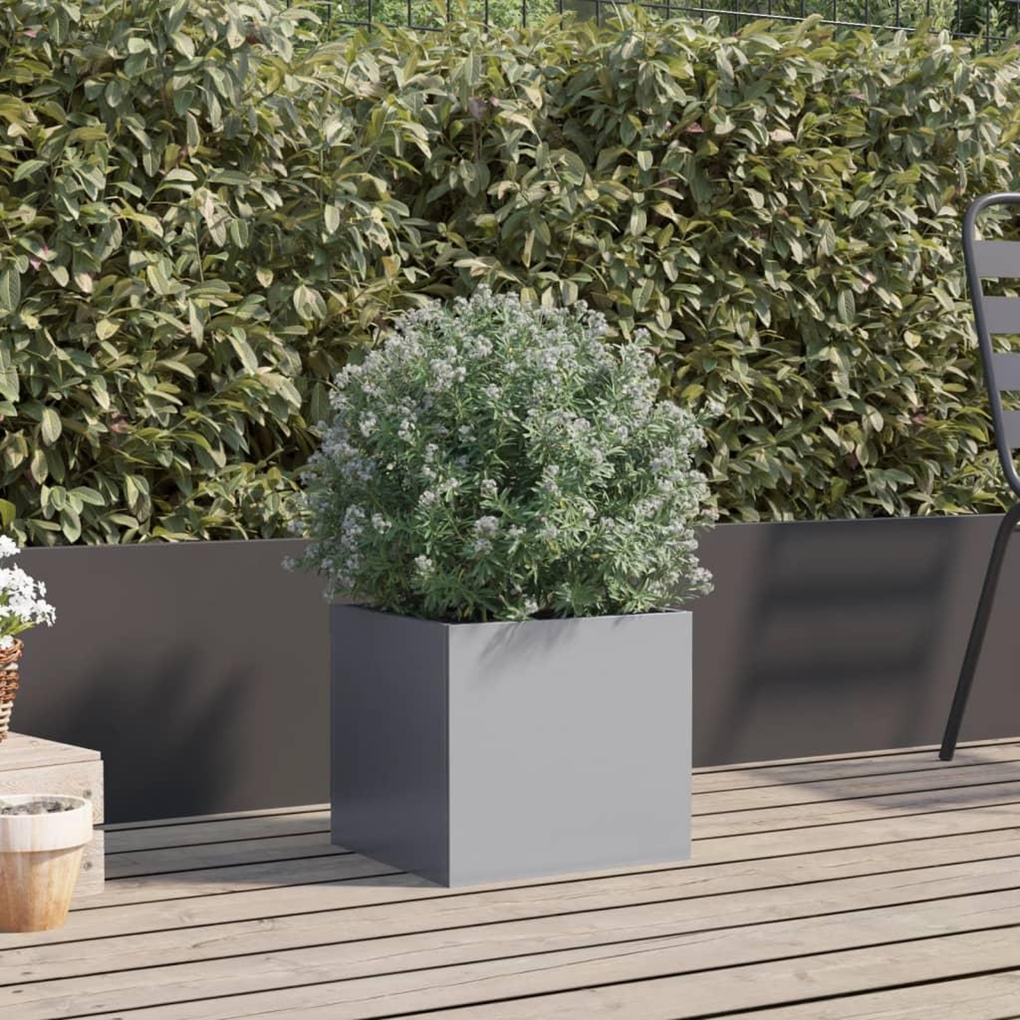 Voir la diapositive 3 : VIDAXL Jardiniere argente 32x30x29 cm acier galvanise