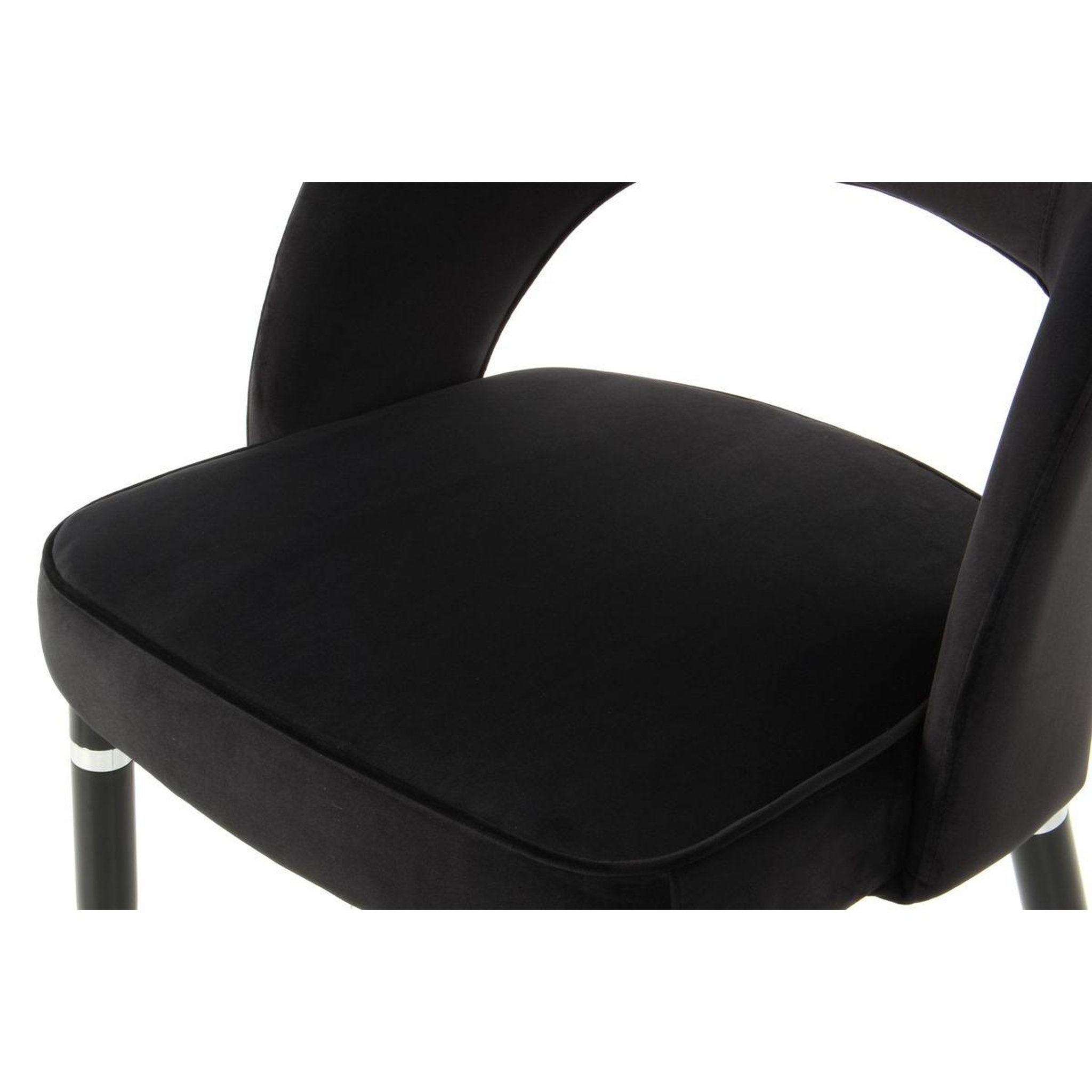 Voir la diapositive 4 : Paris Prix Lot de 2 chaises en velours  courtney  83cm noir & argent