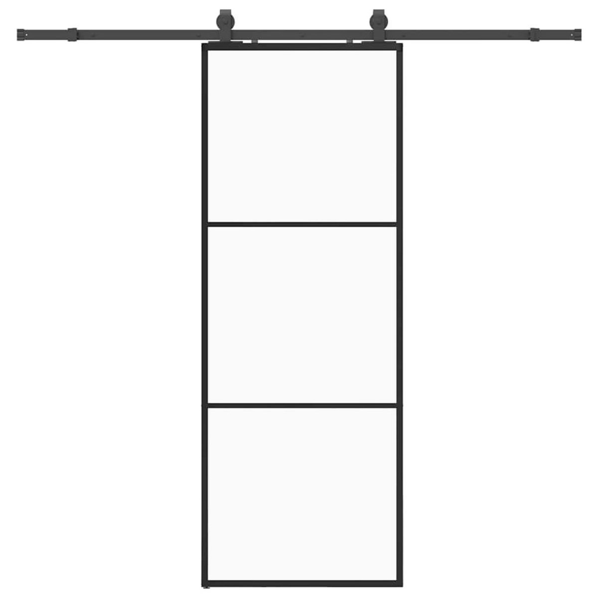 VIDAXL Porte coulissante kit de quincaillerie noir 76x205 cm verre ESG