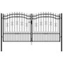 Voir la diapositive 2 : VIDAXL Portail et sommet de lance Noir 305x198 cm Acier enduit poudre