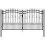 Voir la diapositive 2 : VIDAXL Portail et sommet de lance Noir 305x198 cm Acier enduit poudre