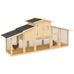 ID MARKET Poulailler VIP avec pondoir et clapier double XXL en bois