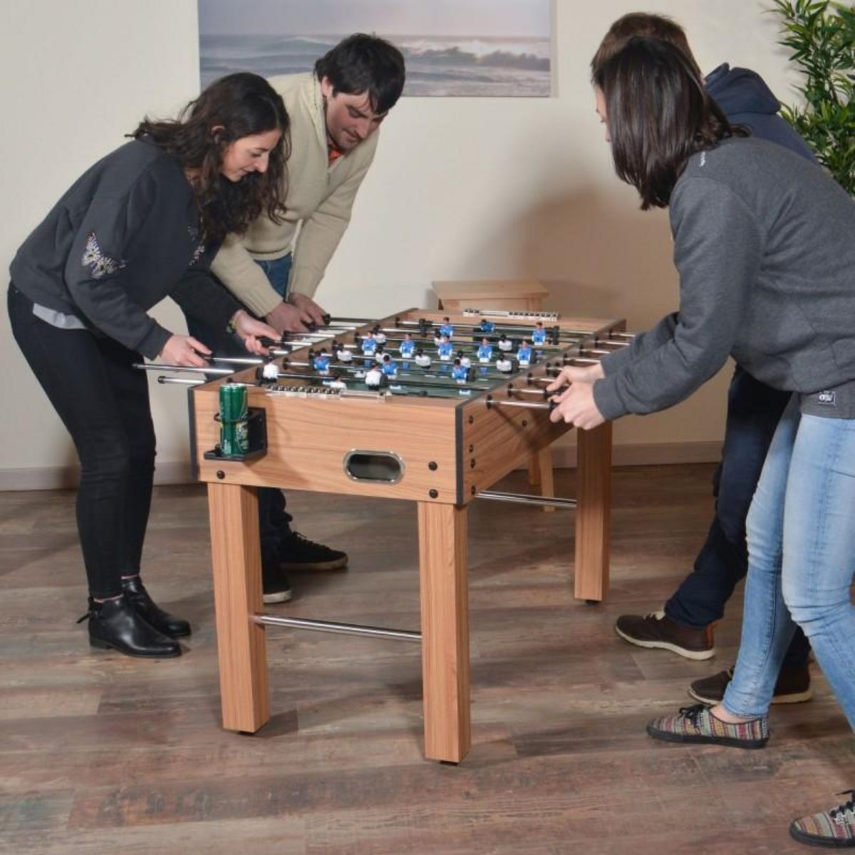 PLAY4FUN Baby-foot Teenager avec Porte Gobelets - 1,21m x 62cm